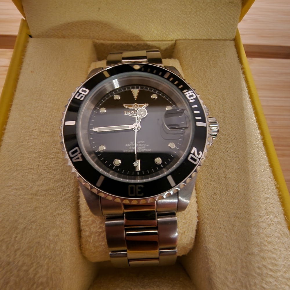 Invicta Silver and Black Dive Watch